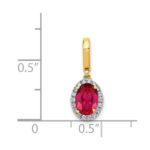 14k Diamond and .99 Oval Ruby Halo Pendant - Image 4