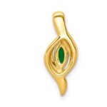 10k Diamond and Marquise Emerald Pendant - Image 4