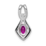 14k White Gold Diamond and .62 Oval Ruby Fancy Pendant - Image 3