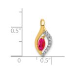 14k Diamond and .32 Marquise Ruby Chain Slide - Image 4