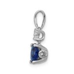 14k White Gold Diamond and .82 Oval Sapphire Pendant - Image 2