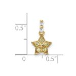 14k Diamond and Yellow Sapphire Star Pendant - Image 4