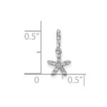 14k White Gold 1/10 carat Diamond Star Pendant - Image 4