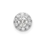 14k White Gold 1/3 carat Lab Grown Diamond VS/SI+ G+ Round Halo Chain Slide Pendant