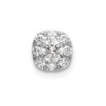 14k White Gold 1/3 carat Lab Grown Diamond VS/SI+ G+ Complete Cushion Halo Chain Slide Pendant