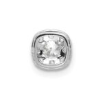 14k White Gold 1/3 carat Lab Grown Diamond VS/SI+ G+ Complete Cushion Halo Chain Slide Pendant - Image 3