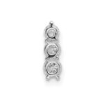 14k White Gold 1/4 carat Lab Grown Diamond VS/SI+ G+ Three Stone Chain Slide Pendant - Image 3