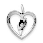 14k White Gold 1/10 carat Lab Grown Diamond VS/SI+ G+ Complete Open Heart Pendant - Image 3