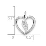 14k White Gold 1/10 carat Lab Grown Diamond VS/SI+ G+ Complete Open Heart Pendant - Image 4
