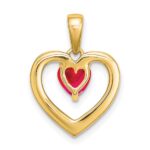 14k Ruby and Diamond Heart Pendant - Image 4