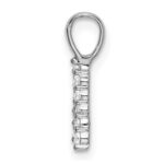 14k White Gold 1/8 carat Lab Grown Diamond VS/SI+ G+ Complete Letter A Initial Pendant - Image 2