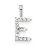 14k White Gold 1/8 carat Lab Grown Diamond VS/SI+ G+ Complete Letter E Initial Pendant