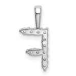 14k White Gold 1/8 carat Lab Grown Diamond VS/SI+ G+ Complete Letter F Initial Pendant - Image 3