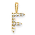 14k 1/8 carat Lab Grown Diamond VS/SI+ G+ Complete Letter F Initial Pendant