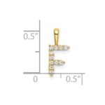 14k 1/8 carat Lab Grown Diamond VS/SI+ G+ Complete Letter F Initial Pendant - Image 4