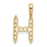 14k 1/6 carat Lab Grown Diamond VS/SI+ G+ Complete Letter H Initial Pendant - Image 3
