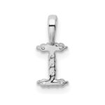 14k White Gold 1/10 carat Lab Grown Diamond VS/SI+ G+ Complete Letter I Initial Pendant - Image 3