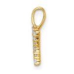 14k 1/8 carat Lab Grown Diamond VS/SI+ G+ Complete Letter K Initial Pendant - Image 2