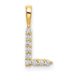 14k 1/10 carat Lab Grown Diamond VS/SI+ G+ Complete Letter L Initial Pendant