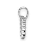 14k White Gold 1/6 carat Lab Grown Diamond VS/SI+ G+ Complete Letter M Initial Pendant - Image 2