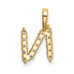 14k 1/6 carat Lab Grown Diamond VS/SI+ G+ Complete Letter N Initial Pendant - Image 3