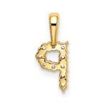 14k 1/10 carat Lab Grown Diamond VS/SI+ G+ Complete Letter P Initial Pendant - Image 3