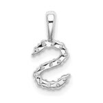 14k White Gold 1/8 carat Lab Grown Diamond VS/SI+ G+ Complete Letter S Initial Pendant - Image 3
