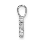 14k White Gold 1/10 carat Lab Grown Diamond VS/SI+ G+ Complete Letter T Initial Pendant - Image 2