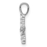 14k White Gold 1/8 carat Lab Grown Diamond VS/SI+ G+ Complete Letter X Initial Pendant - Image 2