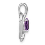 14k White Gold Amethyst and Diamond Heart Pendant - Image 2