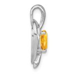 14k White Gold Citrine and Diamond Heart Pendant - Image 2