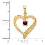 14k Garnet and Diamond Heart Pendant - Image 3