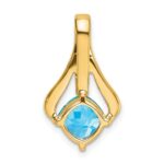 14k 7mm Cushion Blue Topaz and Diamond Pendant Fits up to 4mm Fancy Omega Only - Image 4
