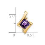 14k 6mm Cushion Amethyst and Diamond Chain Slide - Image 3