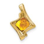14k 6mm Cushion Citrine and Diamond Chain Slide - Image 4