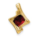 14k 6mm Cushion Garnet and Diamond Chain Slide - Image 4
