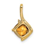 14k 7mm Cushion Citrine and Diamond Pendant - Image 4
