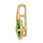 14k 7mm Cushion Peridot and Diamond Pendant - Image 2