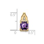 14k 6mm Cushion Amethyst and Diamond Chain Slide - Image 3