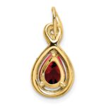 14k 8x6mm Pear Garnet and Diamond Chain Slide - Image 4
