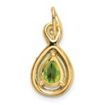 14k 8x6mm Pear Peridot and Diamond Chain Slide - Image 4