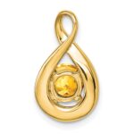 14k 6mm Round Citrine and Diamond Chain Slide - Image 4
