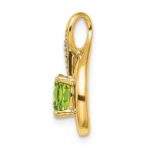 14k 6mm Round Peridot and Diamond Chain Slide - Image 2
