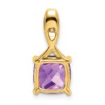 14k 8mm Cushion Amethyst and Diamond Chain Slide - Image 4