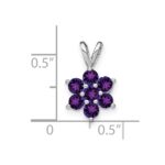 14k White Gold Amethyst Floral Pendant - Image 3