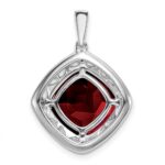 Sterling Silver Garnet and Diamond Pendant - Image 4