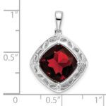 Sterling Silver Garnet and Diamond Pendant - Image 3