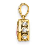 14k Pear Ruby and Diamond Pendant with Side Diamond Detail - Image 2