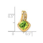 14k 6.4mm Cushion Peridot and Diamond Chain Slide - Image 2