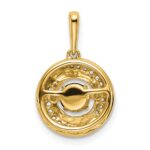 14k 4.5mm Round Moving Vibrant Garnet and Diamond Pendant - Image 4